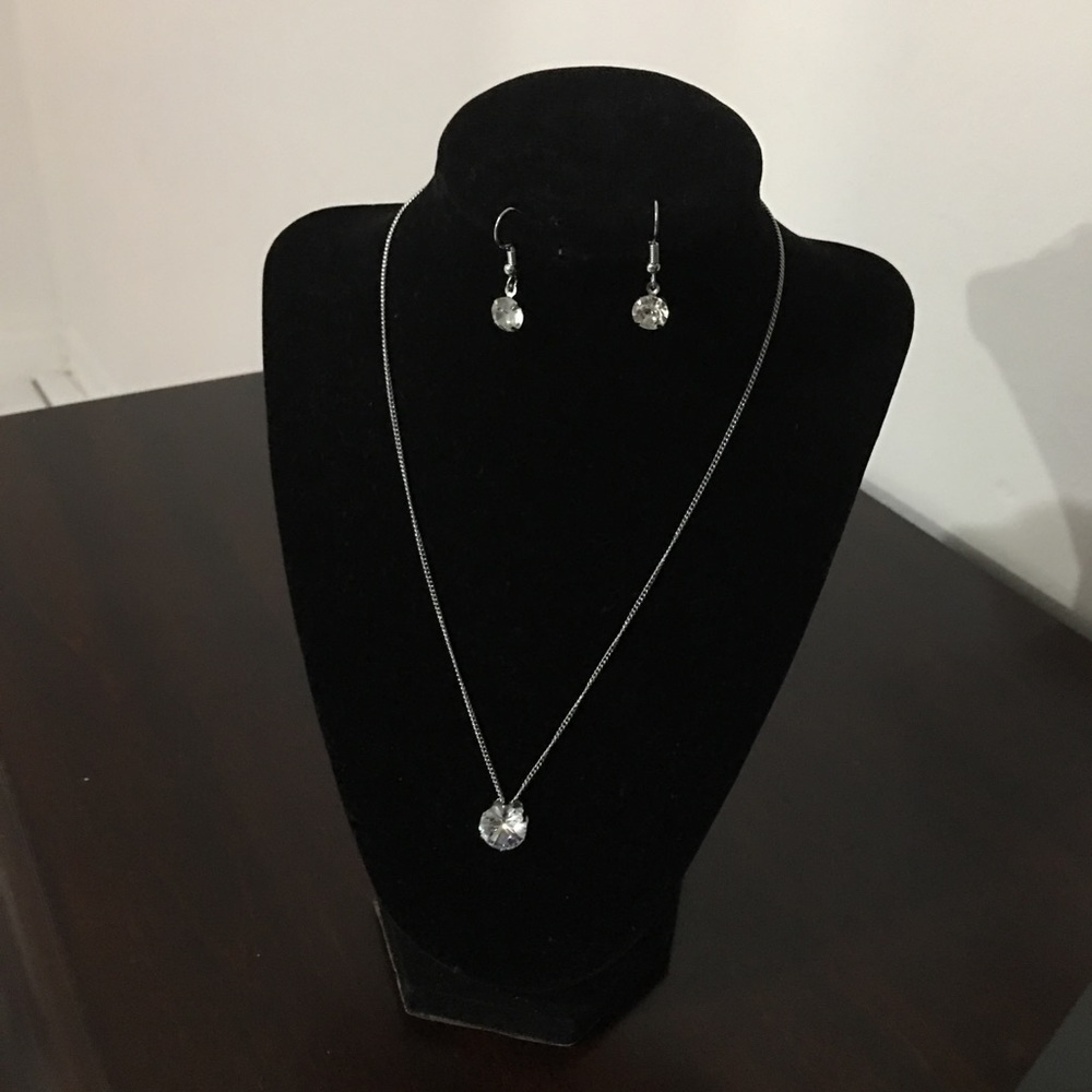 White blockbuster necklace and earrings